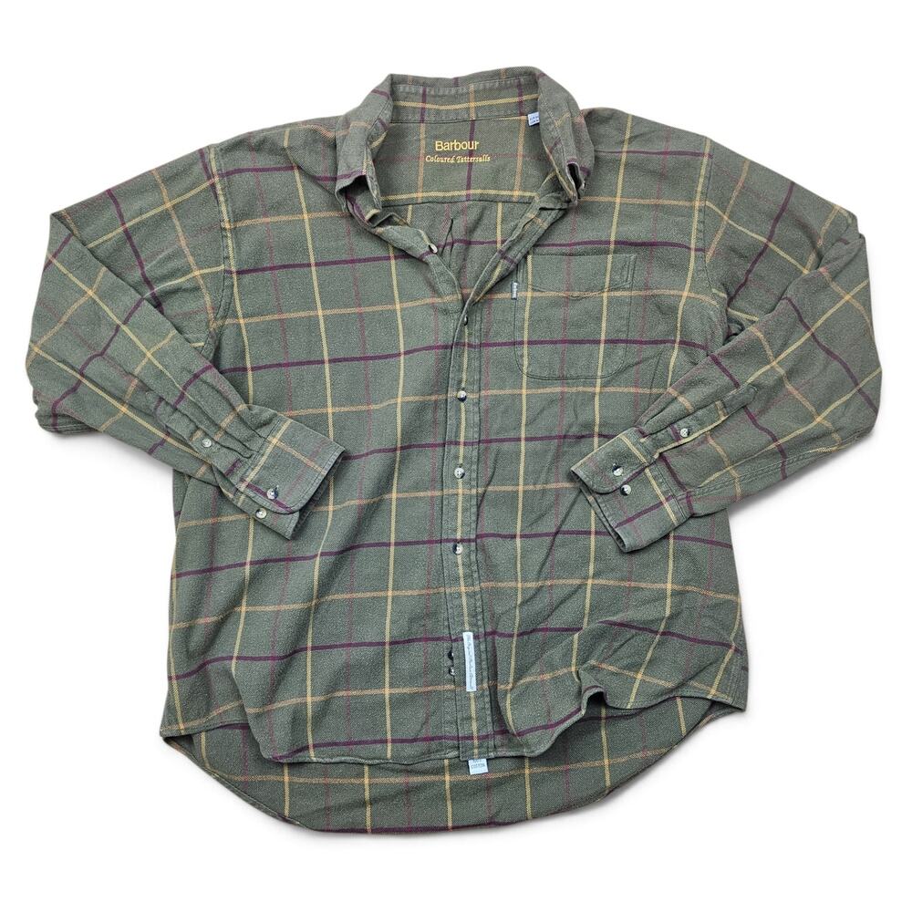 BARBOUR Coloured Tattersalls Heavy Flannel Shirt Mens XL Plaid Country Outdoors